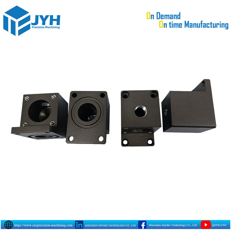 Custom Precision CNC Bewerkte Aluminium Support Bracket met Flanged Bore en Montage Holes